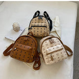 ASHINE Cartoon Printing Schoolbags Women Backpack Leather Student Girls School M