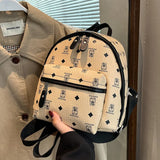 ASHINE Cartoon Printing Schoolbags Women Backpack Leather Student Girls School M