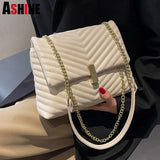 ASHINE V Striped Women Bags Wave Pattern Purses and Handbags