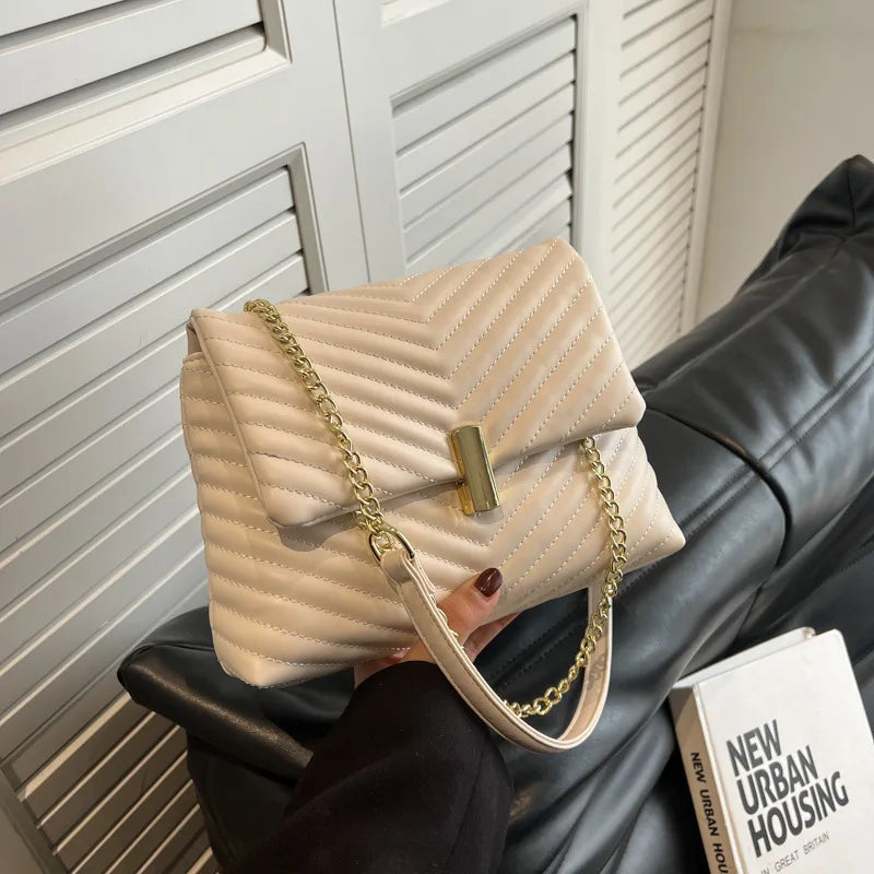 ASHINE V Striped Women Bags Wave Pattern Purses and Handbags