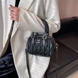 ASHINE Puffy Padded Handheld Bags Women Ruched Crossbody Bag