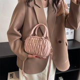 ASHINE Puffy Padded Handheld Bags Women Ruched Crossbody Bag