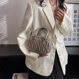 ASHINE Puffy Padded Handheld Bags Women Ruched Crossbody Bag