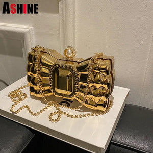 ASHINE Acrylic Evening Clutch Bow Chain Handbag