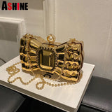 ASHINE Acrylic Evening Clutch Bow Chain Handbag