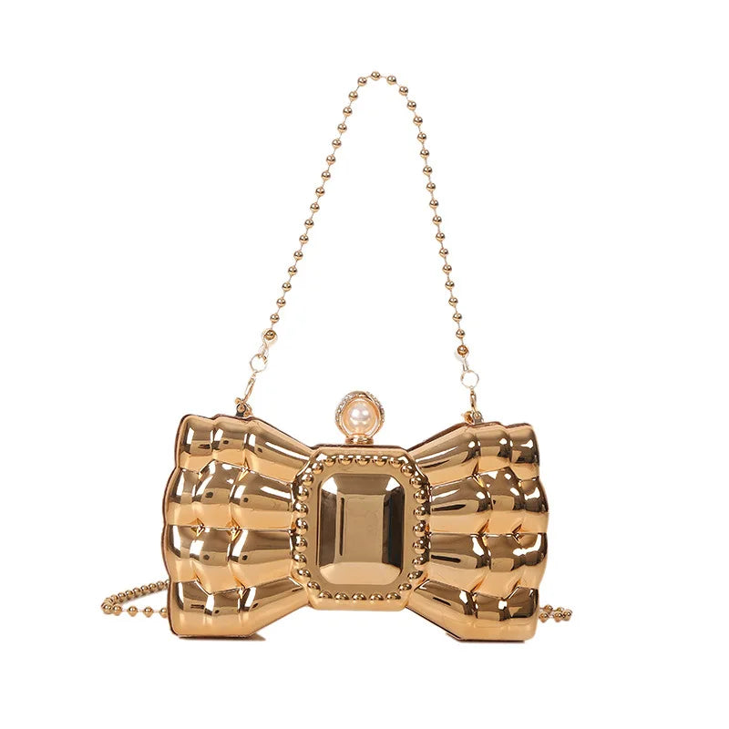 ASHINE Acrylic Evening Clutch Bow Chain Handbag