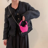 ASHINE Small U-Shaped Shoulder Handbag with Beaded Chains