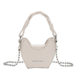 ASHINE Small U-Shaped Shoulder Handbag with Beaded Chains