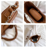 ASHINE Small U-Shaped Shoulder Handbag with Beaded Chains