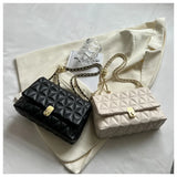 ASHINE Quilted Crossbody Bag for Women with Chains, Soft Shoulder Handbag