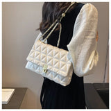 ASHINE Quilted Crossbody Bag for Women with Chains, Soft Shoulder Handbag