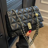 ASHINE Quilted Crossbody Bag for Women with Chains, Soft Shoulder Handbag