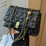 ASHINE Quilted Crossbody Bag for Women with Chains, Soft Shoulder Handbag