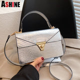 ASHINE Crocodile Shoulder Messenger Bag For Women Stone Pattern Hand Bags