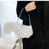 ASHINE Small Ladies Shoulder Bag Chain Women Underarm Bags Nylon Big Bow Purses