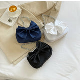 ASHINE Small Ladies Shoulder Bag Chain Women Underarm Bags Nylon Big Bow Purses