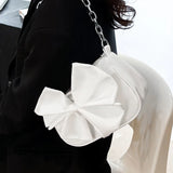 ASHINE Small Ladies Shoulder Bag Chain Women Underarm Bags Nylon Big Bow Purses