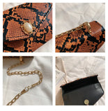ASHINE Retro PU Leather Ladies Underarm Bags Snake