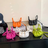 ASHINE Drawstring Mini Bag PU Sling Shoulder Lipstick Keys Earphone Purse