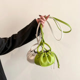 ASHINE Drawstring Mini Bag PU Sling Shoulder Lipstick Keys Earphone Purse