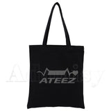 ATEEZ K-pop Canvas Tote Bag Harajuku Casual Eco Shopper Shoulder Bag