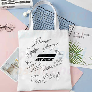 ATEEZ Kpop Collection Canvas Bag Large Handbag Women Ladies Shopping Handbag