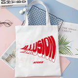 ATEEZ Kpop Collection Canvas Bag Large Handbag Women Ladies Shopping Handbag