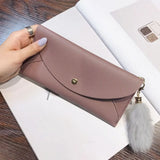 Women's Long Thin Wallet Solid Colour A4299