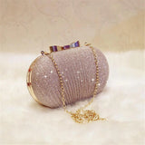 AUAU-Golden Evening Clutch Bag Wedding Handbags Metal Bow Clutches