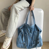 New Net Red Denim Shoulder Messenger Bag Casual Portable Shopping Bag