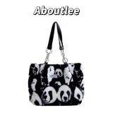 Furry Large Capacity Tote Bag for Women, Lightweight Outing Shoulder Bag