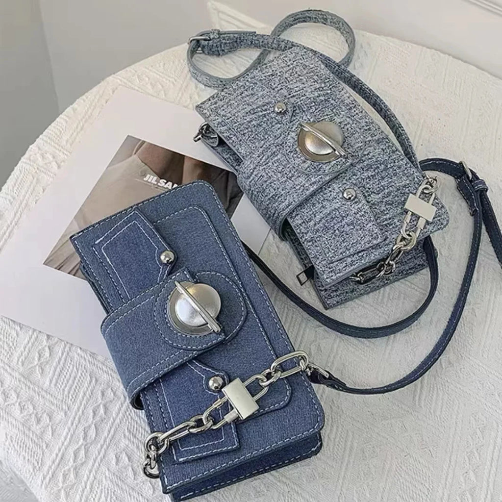 Lee High Square Lady Canvas Shoulder Bag Vintage Women Wallet