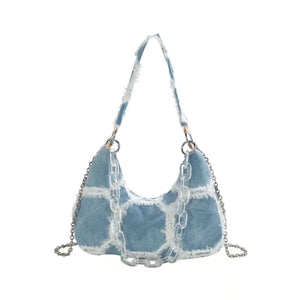 Sweet Y2K Style Denim Girls Underarm Bag
