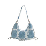 Sweet Y2K Style Denim Girls Underarm Bag