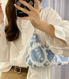Sweet Y2K Style Denim Girls Underarm Bag