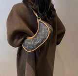 Aboutlee Leather Women Shoulder Bag Vintage Style High Underarm Bag
