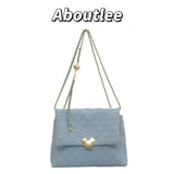 Aboutlee Embossed Flap Canvas Square Bag Lightweight Handbag
