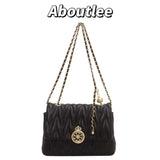Aboutlee Solid Flap Women Bag Pu Leather Lightweight Minimalist Shoulder Bag