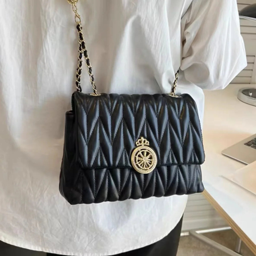 Aboutlee Solid Flap Women Bag Pu Leather Lightweight Minimalist Shoulder Bag