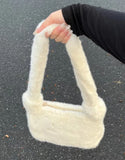 Furry Gemstone Decorated Handbag Soft Shoulder Bags Y2k Style