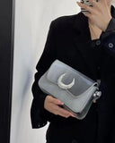 Aboutlee High Women Shoulder Bag Leather Half-Moon Side Bag