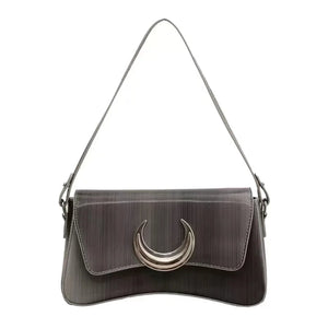 Aboutlee High Women Shoulder Bag Leather Half-Moon Side Bag