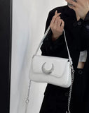 Aboutlee High Women Shoulder Bag Leather Half-Moon Side Bag