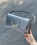 Aboutlee High Women Shoulder Bag Leather Half-Moon Side Bag