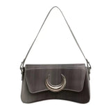 Aboutlee High Women Shoulder Bag Leather Half-Moon Side Bag