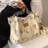 Large Capacity Floral Pattern Tote Bag for Women