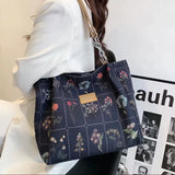 Large Capacity Floral Pattern Tote Bag for Women
