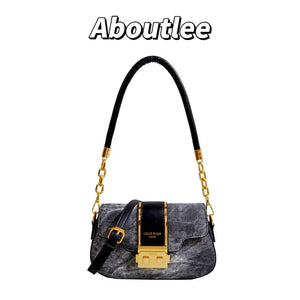Aboutlee Denim Side Bag Niche Party Bags Leisure Women Vintage Tote Bag