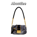 Aboutlee Denim Side Bag Niche Party Bags Leisure Women Vintage Tote Bag