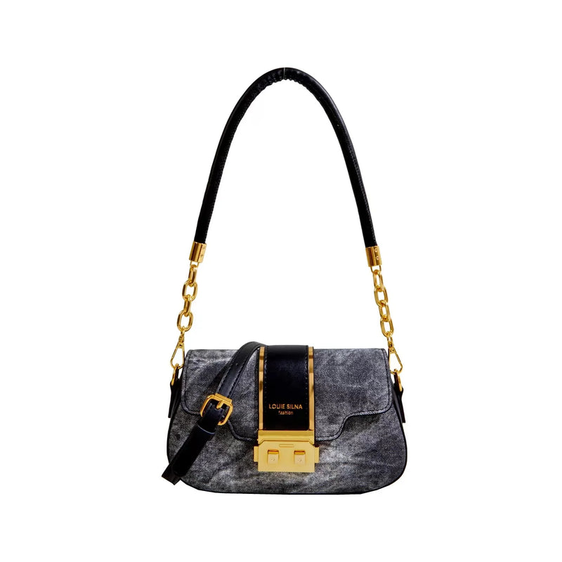 Aboutlee Denim Side Bag Niche Party Bags Leisure Women Vintage Tote Bag